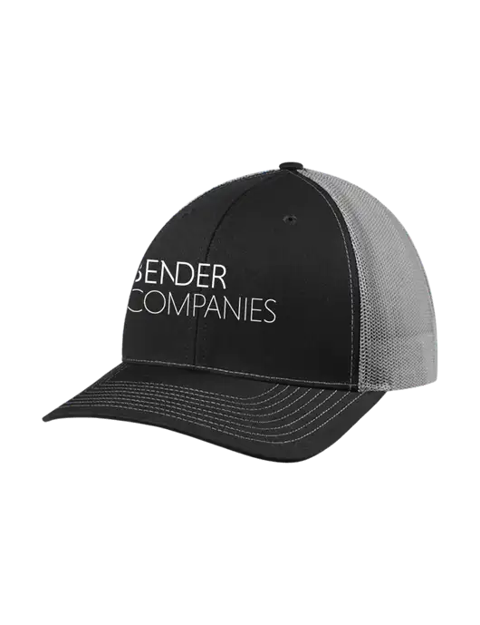 Richardson Adjustable Snapback Original 112 Trucker Cap Black w/Charcoal Mesh w/Bender Companies Logo