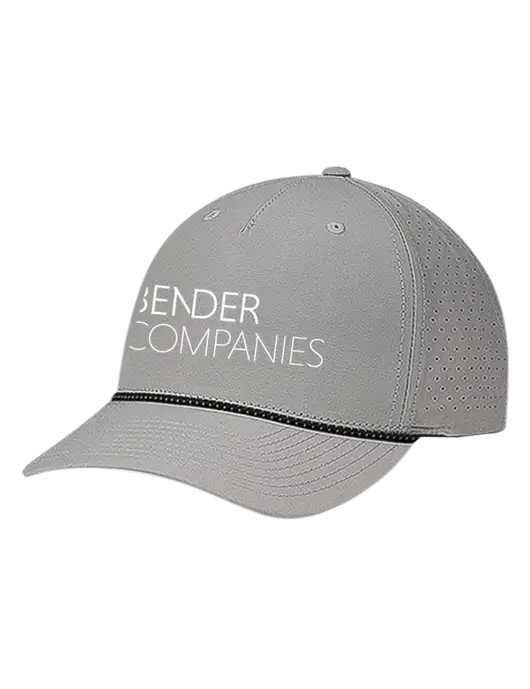 Richardson Laser Perf Performance Light Grey/Black-Grey Rope Cap w/Bender Companies Logo