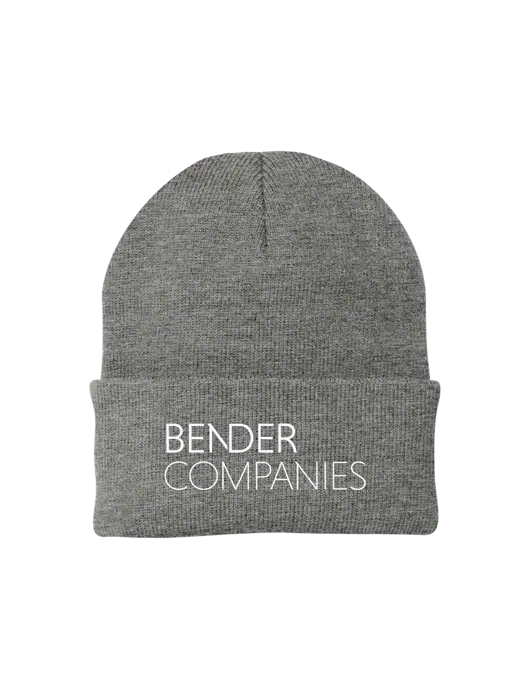 Medium Grey Heather Knit Cap w/Bender Companies Logo
