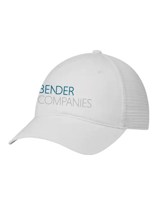 Richardson 111 Garment Washed Trucker Cap White w/White Mesh w/Bender Companies Logo