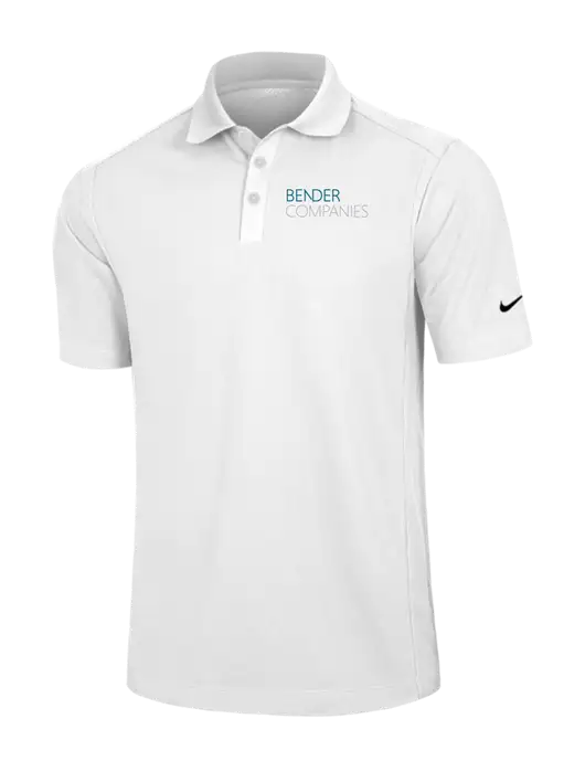 Nike White Dri-FIT Classic Polo w/Bender Companies Logo
