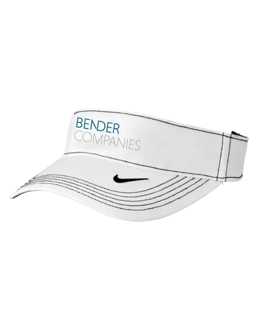 Nike White Dri-FIT Ace Visor w/Bender Companies Logo