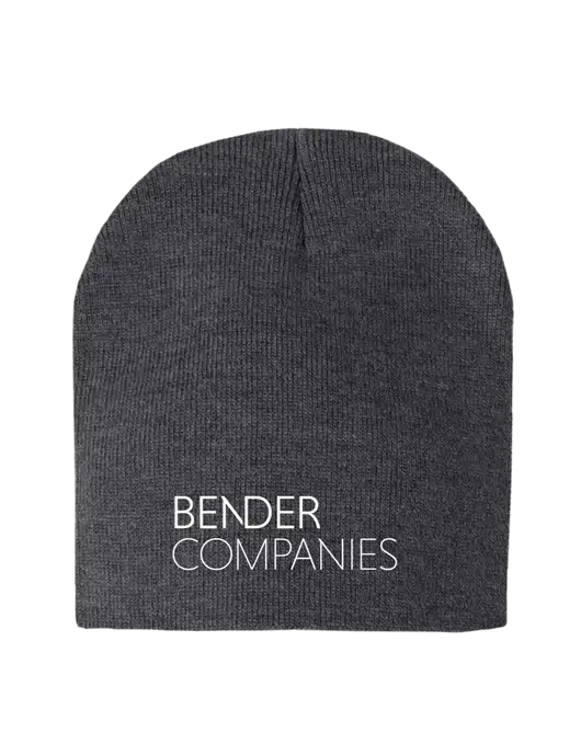 Charcoal Heather Element Knit Beanie w/Bender Companies Logo