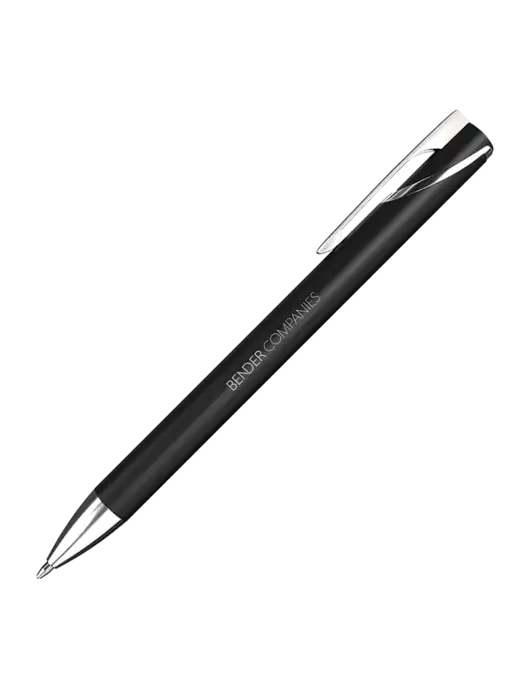 Black/Chrome HyperNova Ballpoint Pen - Black Ink w/Bender Companies Logo