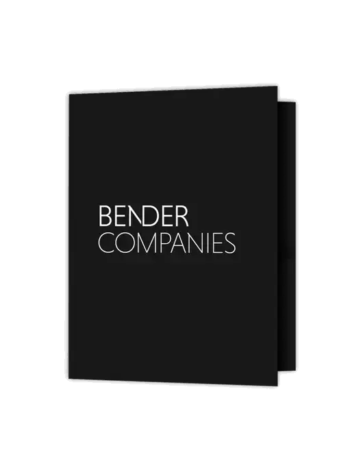 Black Presentation Folder with Dual Pockets w/Bender Companies Logo