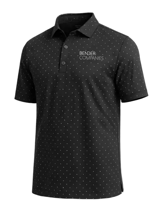 Callaway Micro Chev Black Print Polo w/Bender Companies Logo