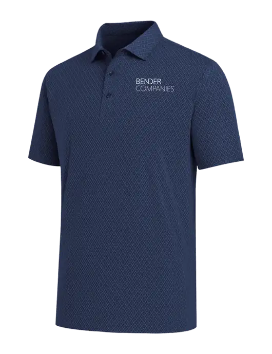 Callaway All-Over Stitched Dark Navy Chev Polo  w/Bender Companies Logo