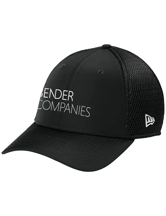 New Era 39THIRTY Performance Stretch Black Mesh Cap w/Bender Companies Logo