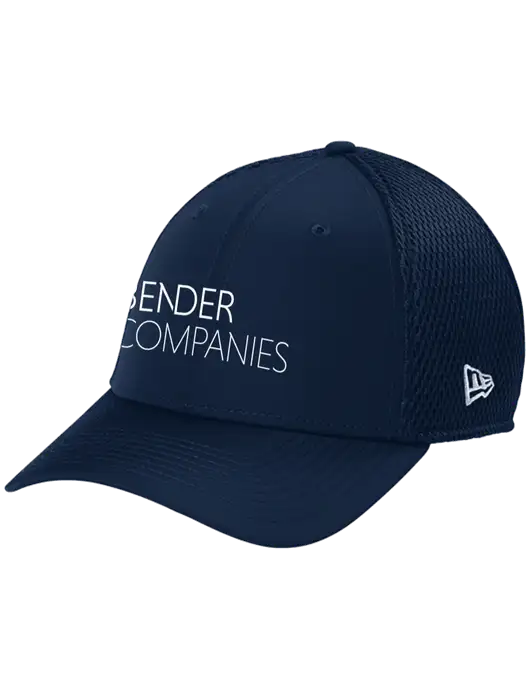New Era 39THIRTY Performance Stretch Dark Navy Mesh Cap w/Bender Companies Logo