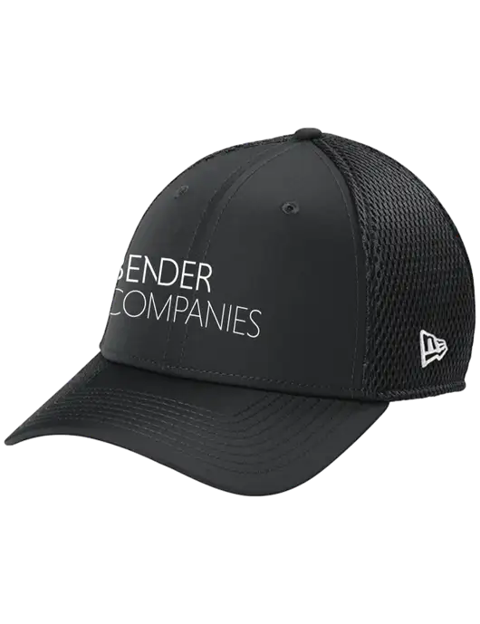 New Era 39THIRTY Performance Stretch Charcoal Grey Mesh Cap w/Bender Companies Logo