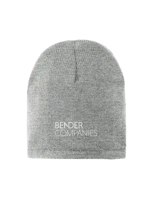 Dark Medium Grey Fleece-Lined Beanie Cap w/Bender Companies Logo