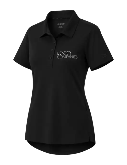 OGIO Womens Envision Black Polo w/Bender Companies Logo