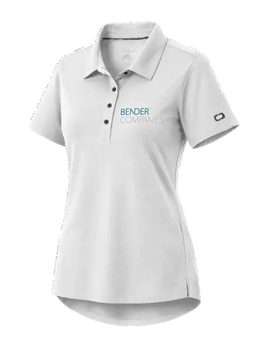 OGIO Womens Envision White Polo w/Bender Companies Logo