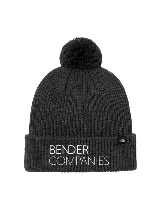 The North Face Black Heather Pom Beanie w/Bender Companies Logo