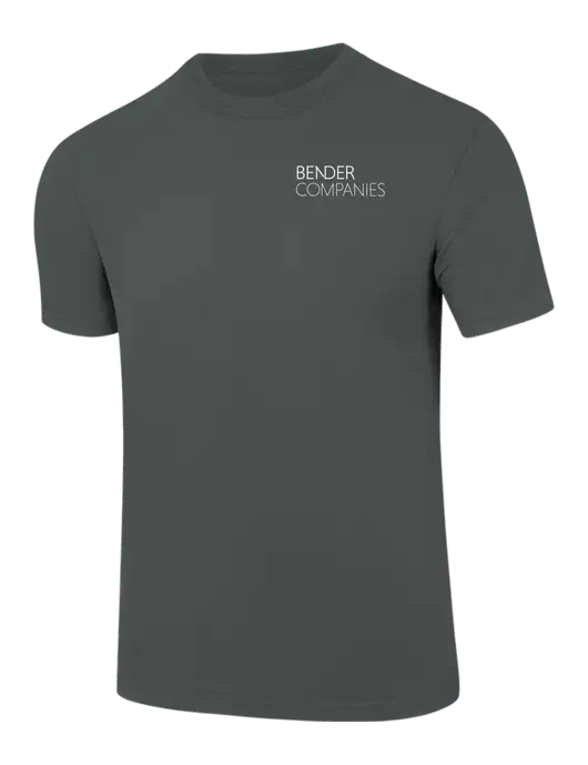 Comfort Colors 6.1 oz Dark Grey Heather Heavyweight Ring Spun T-Shirt w/Bender Companies Logo
