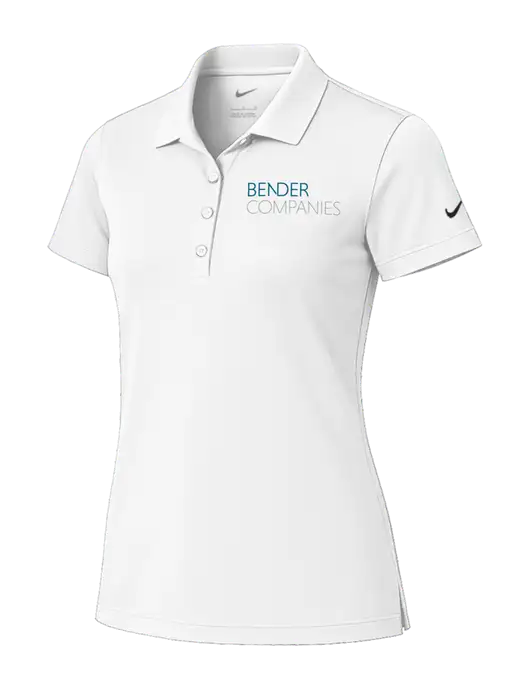 Nike Womens White Tech Basic Dri-FIT Polo
 w/Bender Companies Logo